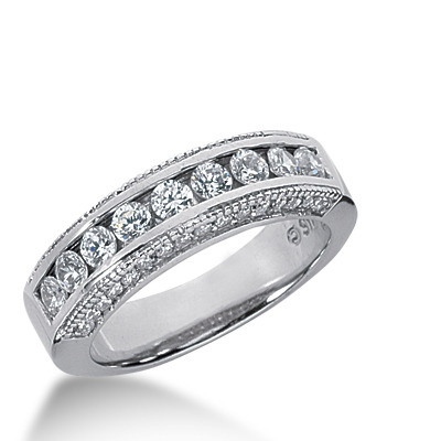 095 ct Round Cut Channel Set Antique Diamond Wedding Band