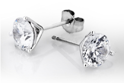 Martini Round Cut Diamond Stud Earrings