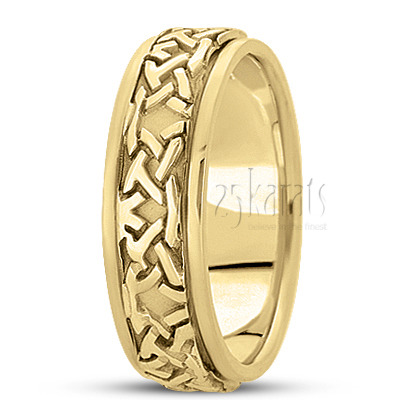 Exclusive Embossed Celtic Wedding Band 