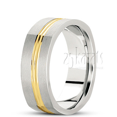 Double Cut Square Wedding Band 