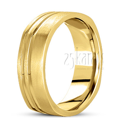 Traditional Four Sided Wedding Ring 