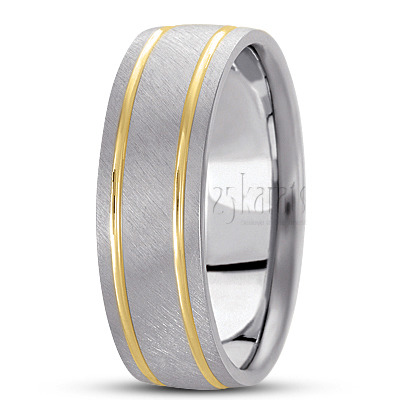 Solid Matte Carved Design Wedding Ring 