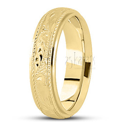 Deluxe Incised Hand Engraved Wedding Ring 