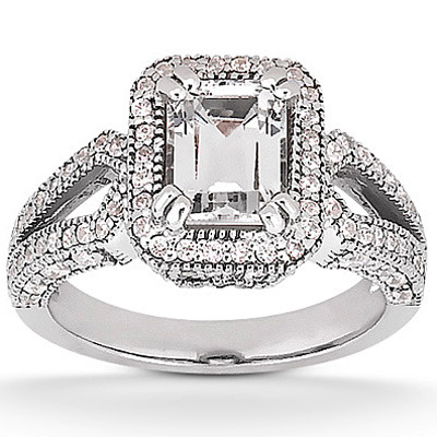 Emerald Diamond Engagement Ring (0.55 ct. t.w.)