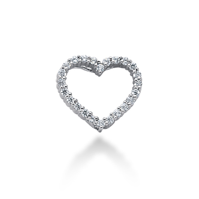 0.36ct Prong Set Diamond Heart Pendant