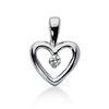 0.10 ct. Bezel Set Solitaire Diamond Heart Shape Pendant