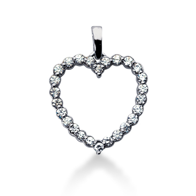 1.30 CT Diamond Heart Shape Pendant