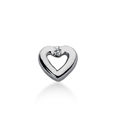 0.07ct Round Solitaire Heart Pendant