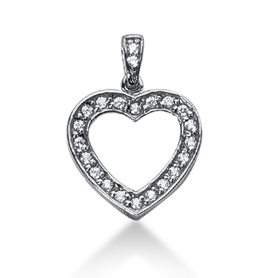 0.42ct Diamond Heart Shape Pendant