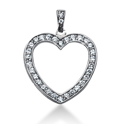 0.32 CT Diamond Heart Shape Pendant