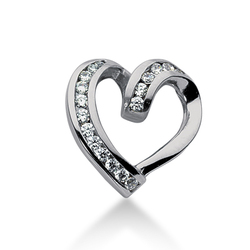 0.48ct Diamond Heart Shape Pendant