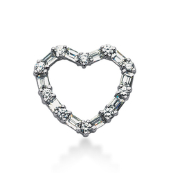1.30ct Combination Diamond Heart Pendant