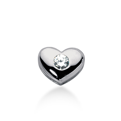 0.35ct Round Center Diamond Heart Pendant