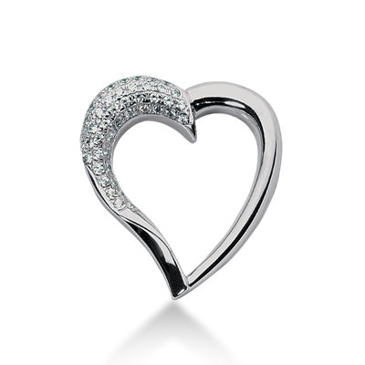 0.73 CT Diamond Heart Shape Pendant