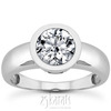 Bezel Set Round Solitaire Diamond Engagement Ring (0.75 ct.)