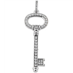 0.42 ct. Fancy Diamond Key Pendant