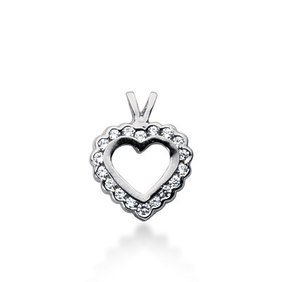 0.27 CT Diamond Heart Shape Pendant