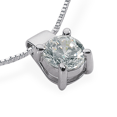Solitaire Four Prong Diamond Pendant ( 0.75 ct. Not Included )