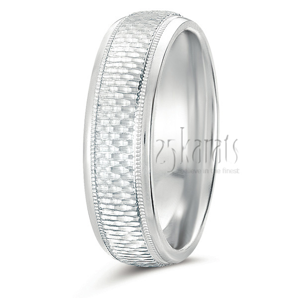 Incised Center Fancy Wedding Band