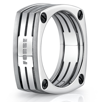 Titanium 7.5mm Comfort-Fit Four-Sided Design Ring