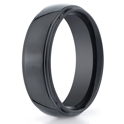 Ceramic 7mm Comfort-Fit High Polished Design Ring