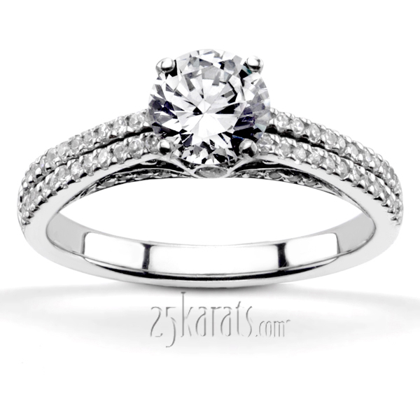 Split Shank With Scroll Work Diamond Engagement Ring (1/3 ct. t.w.)