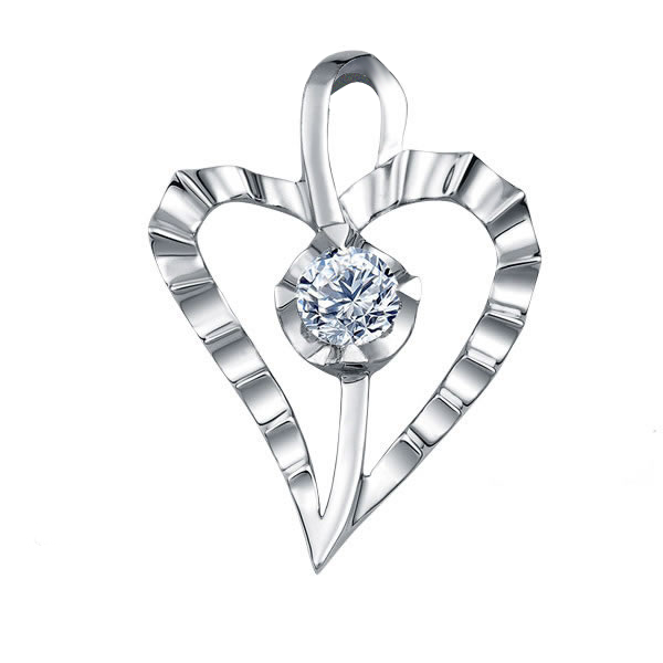 Solitaire Diamond Heart Pendant (0.10ct.)