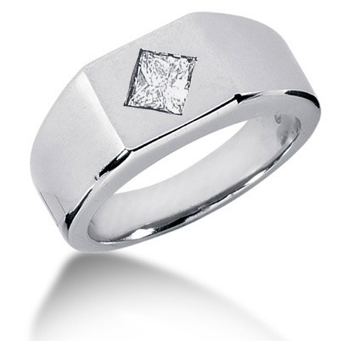 Man's Solitaire Ring With 3.5mm Square Diamond