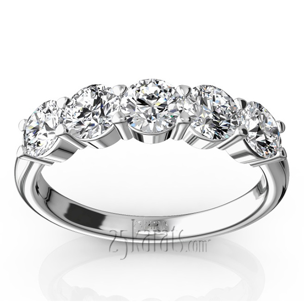 Classic 5 stone Closed Basket Anniversary Band (1.25ct. tw)
