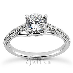 Half-Way Pave Set Diamond Engagement Ring (for 0.50ct)