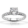 Contemporary Scalloped  Micro Pave Set Diamond Engagement Ring(1/3 ct. t.w.)