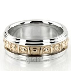 Stylish Double Step-edge Celtic Wedding Ring 