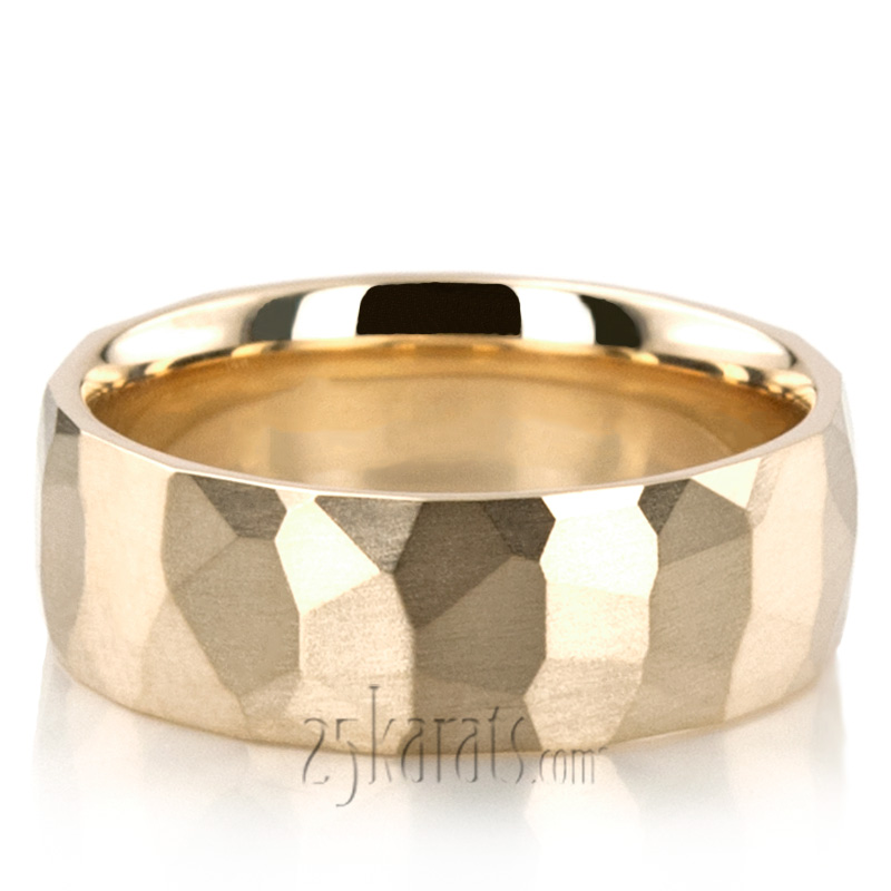 Ridged High Polish Basic Design Wedding Ring 