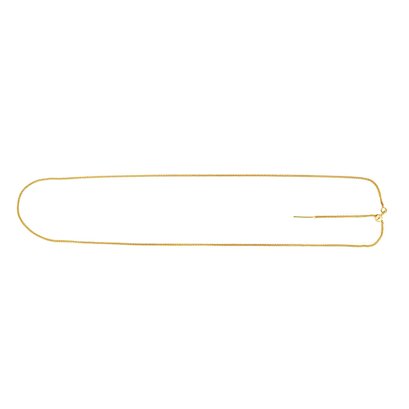 14k Gold 22 Inches Adjustable Wheat Chain
