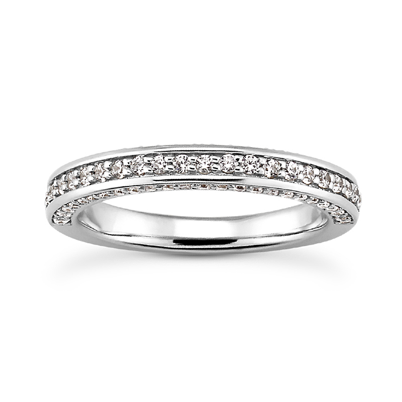 Shared Prong Set Diamond Wedding Ring
