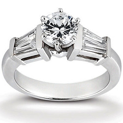 Baguette Cut Bar Set Diamond Engagement Ring (0.80 ct.tw.)