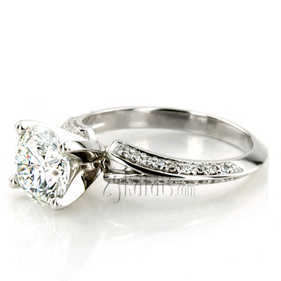 Pave Set Split Shank Diamond Bridal Ring 