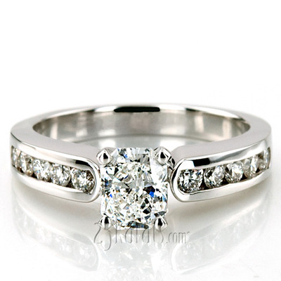 Classic Round Cut Channel Set Diamond Bridal Ring