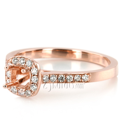 Joyful Halo Pave Set Diamond Engagement Ring