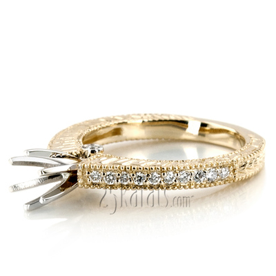 Antique Set Diamond Bridal Ring 