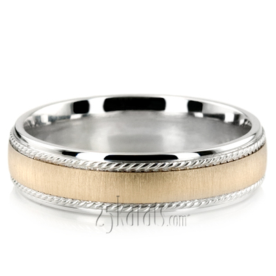 Braid Grooved Basic Designer Wedding Ring 