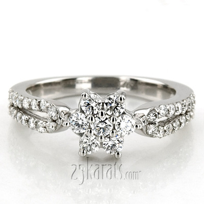 0.63 ct. Flower Design Diamond Fancy Ring
