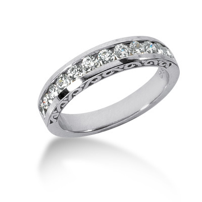 0.60 ct. Channel Set Antique Diamond Bridal Ring -25karats