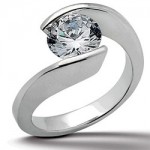 Tension Set Diamond Engagement Ring