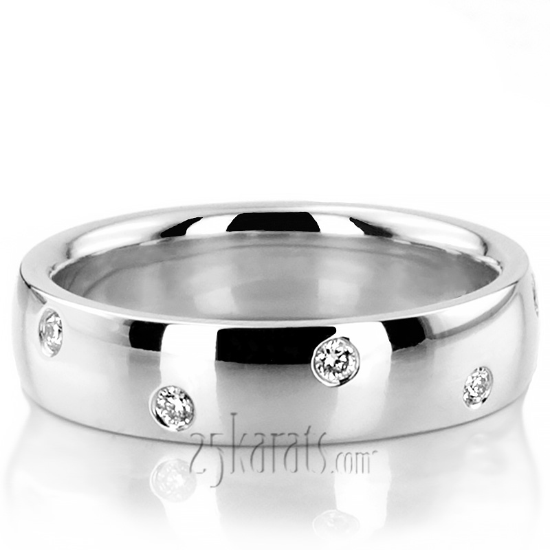 Scattered Diamond Wedding Ring