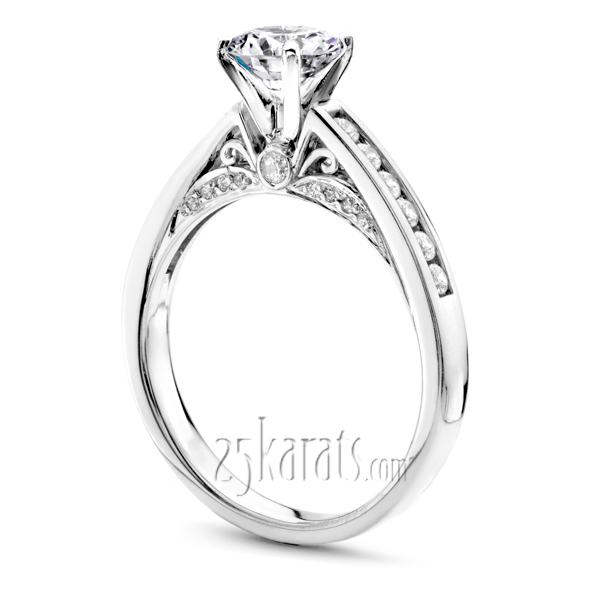 Cathedral Channel Set Diamond Engagement Ring