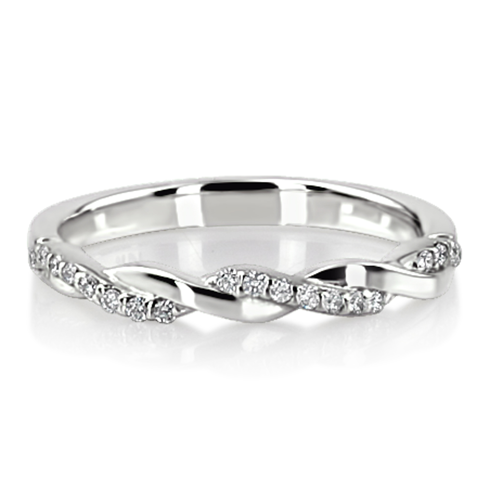 Twist Design Petite Diamond Band (1/6 ct. tw.) in white background
