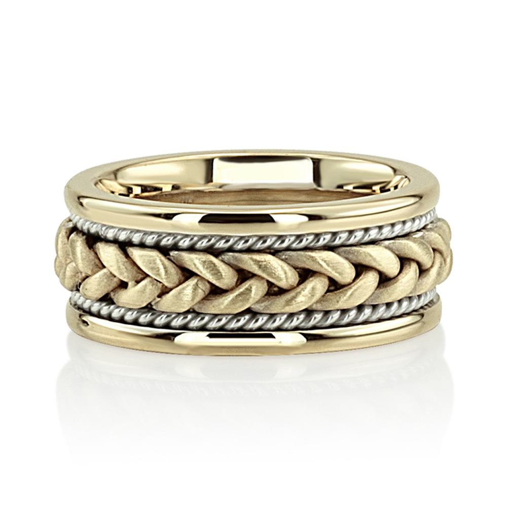 braided gold wedding band