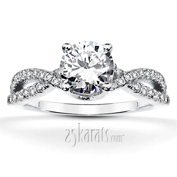 Infinity Shank Micro Pave Set Diamond Engagement Ring