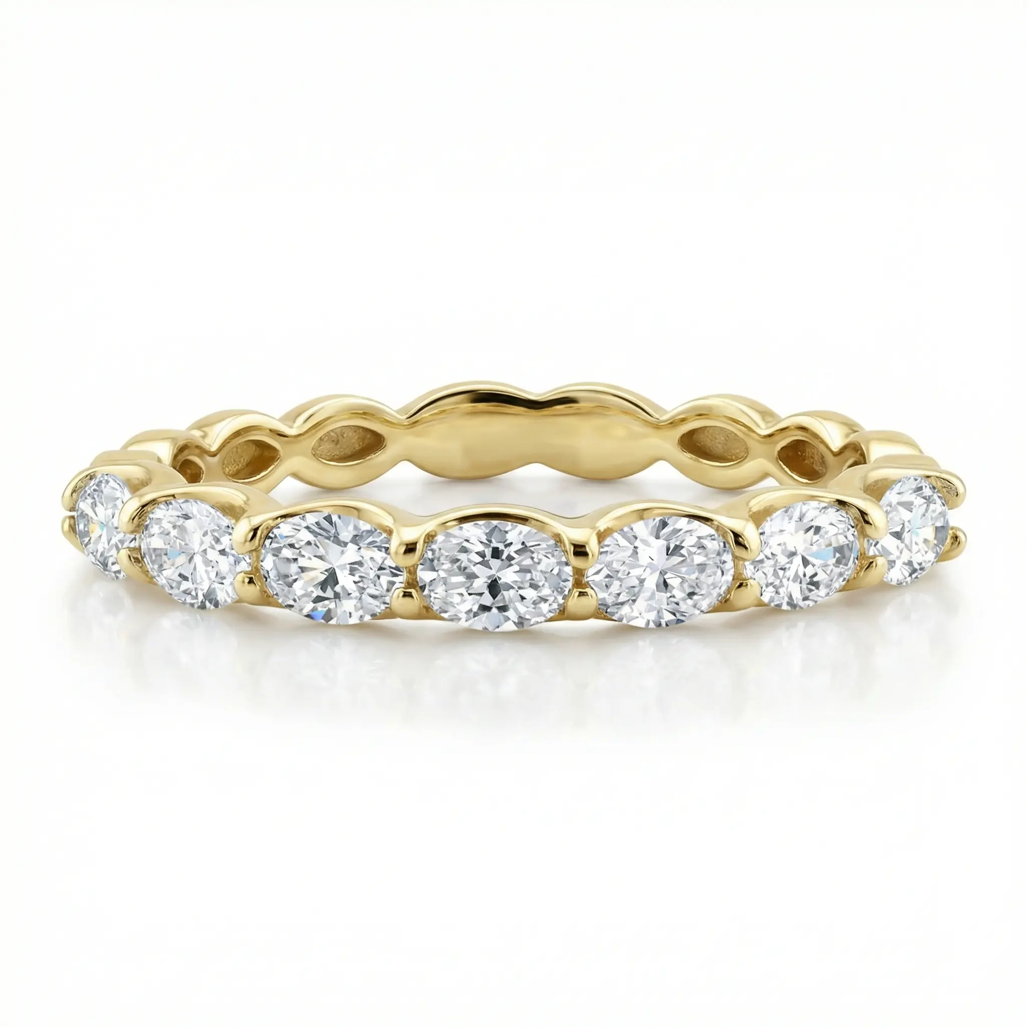 Fashionable Oval Diamond Anniversary Seven Stone Band